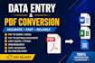 data entry, typing and PDF to excel conversion