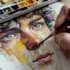 draw watercolor portrait painting