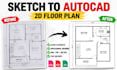 do autocad 2d drafting and convert PDF to cad drawing no ai