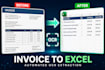 extract data from PDF and images to excel using ocr