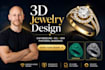 do 3d cad model jewelry design, rendering in stl and 3dm using gemvision matrix