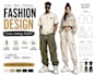 create a professional apparel design and technical sketches
