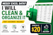 clean,format,organize and process excel data or CSV data