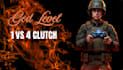 create god level 1v4 clutch thumbnail design