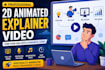 create a professional 2d animated explainer video for your business