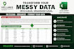 do a data rewrite, cleanup, and organize in excel
