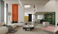 remodel interior design rendering for open plan, tropical house, office layout