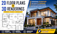 design professional 2d floor plans and realistic 3d renderings