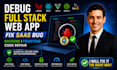 debug full stack web app fix saas bug backend frontend code repair
