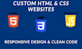 develop a clean and responsive HTML CSS website