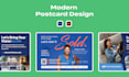 create a modern postcard design