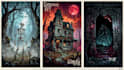 create detailed dark art illustrations for bands and merch