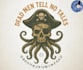 do vintage pirate skull octopus logo design