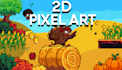 draw pixel art illustration environment or background, asset
