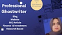 be SEO blog post and ghostwriter for finance