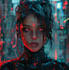 draw scifi or cyberpunk character portrait art