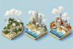 draw unique isometric map illustration flat design 2d isometric map