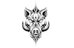 design tribal pig boar tattoo logo