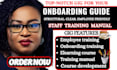 create employee onboarding training, elearning course, and training manual