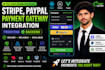 integrate stripe, paypal payment gateway