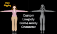 create custom 3d low poly character for games and animations