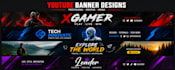 design a professional youtube channel banner art