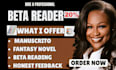 beta read your novel provide detailed feedback on plot pacing and character