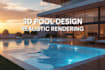 3d swimming pool design rendering backyard pool visualization luxury pool