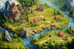 draw fantasy map illustration isometric map