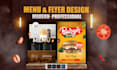design restaurant menu and food flyer
