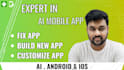 develop ai mobile app development, android IOS app