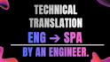 do english to spanish technical translation for engineering and IT