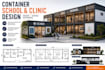draw shipping container school clinic hospital modular building tiny home plan