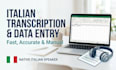 do professional italian transcription and data entry
