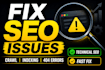 fix technical SEO issues, crawl errors, and indexing problems