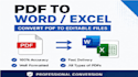 convert PDF to word or excel with high accuracy