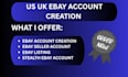 open verified UK US ebay seller account, ebay account creation ebay listing