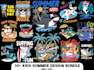 create hand drawn surfing kids summer logo