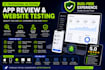 app review, website testing qa testing, website review, QA testing, user testing