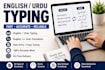 do urdu typing and translation work