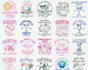 do retro hand drawn beach bridal party logo