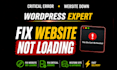 fix wordpress website not loading or down critical error