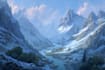 draw landscape with 1 character of your idea