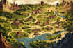do fantasy city map illustration regional board game