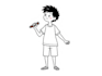 draw simple black and white illustration