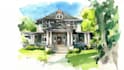 draw a watercolor house painting