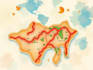 create dreamy map in watercolor style
