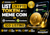 list crypto token or meme coin on coinmarketcap and coingecko, ico listing