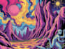 create colorful psychedelic and trippy style illustration