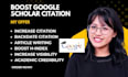 increase google scholar citation, write backdated and publish research articles